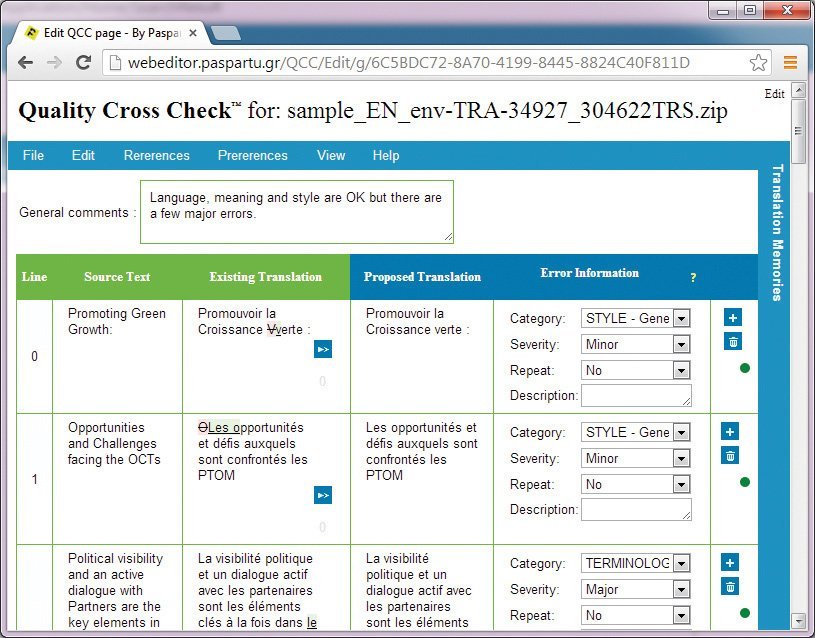 Quality Cross Check is our internally devised translation Quality Check tool